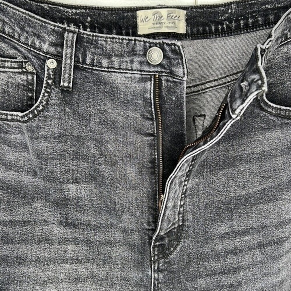 WE THE FREE CRVY High-Rise Flare Jeans Size 35 Vintage Faded Black Boho hippie - Picture 5 of 7